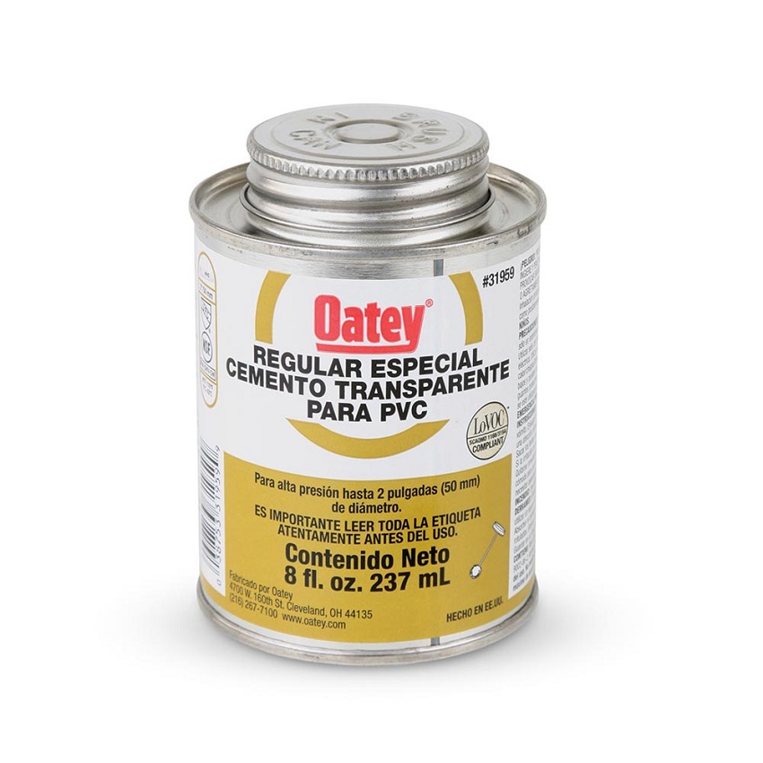 PEGAMENTO PARA PVC TRANSPARENTE 1/16GL 8OZ 237ML OATEY