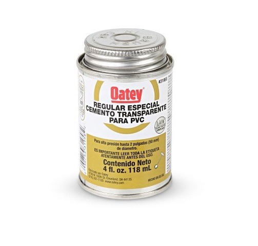 PEGAMENTO PARA PVC TRANSPARENTE 1/32GL 4OZ 118ML OATEY
