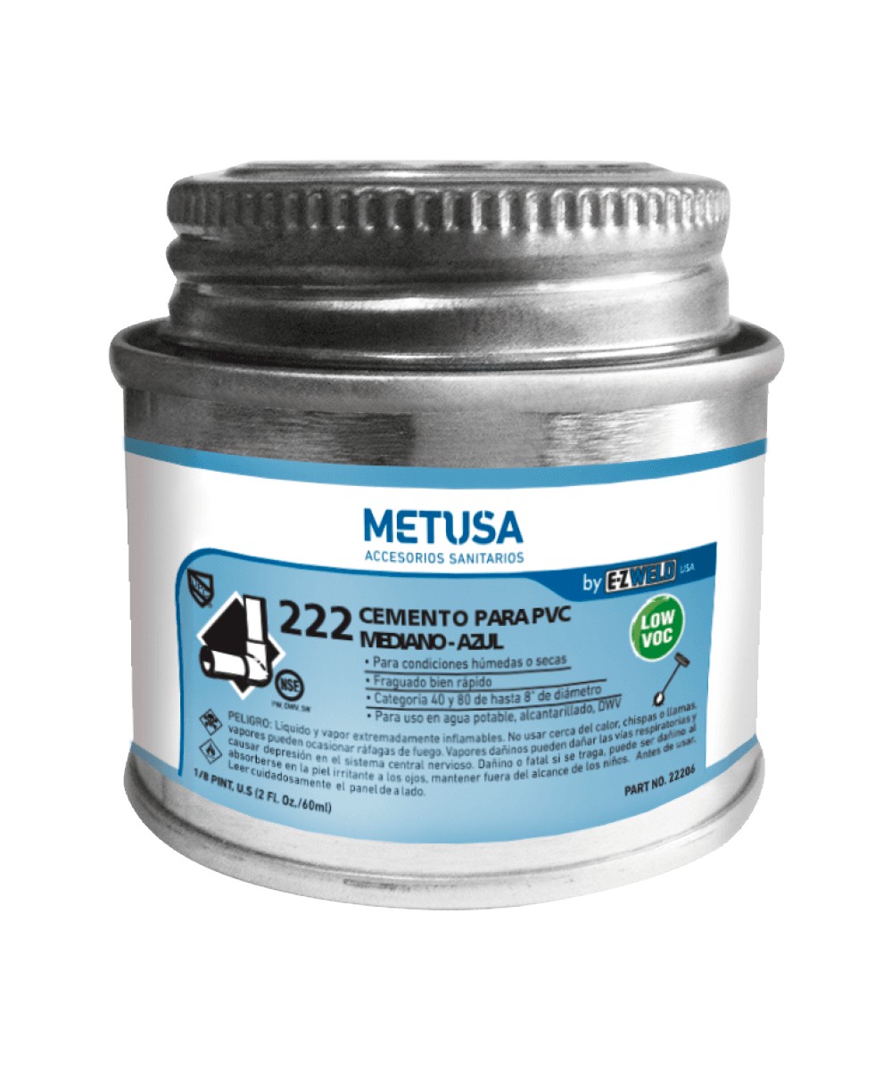 Venta de PEGAMENTO PARA PVC AZUL 1/64GL 2OZ 59ML METUSA