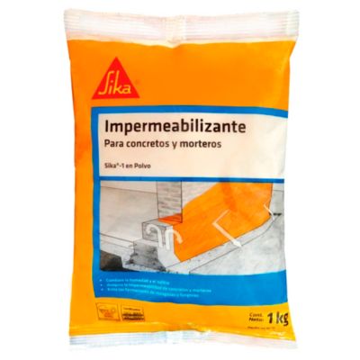 Venta de ADITIVO IMPERMEABILIZANTE EN POLVO SIKA 1 PARA CONCRETOS Y MORTEROS 1KG SIKA