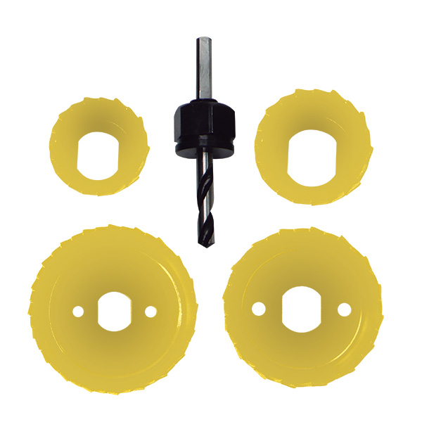 JUEGO 4 SIERRAS COPAS BIMETALICAS CON GUIA KAMASA