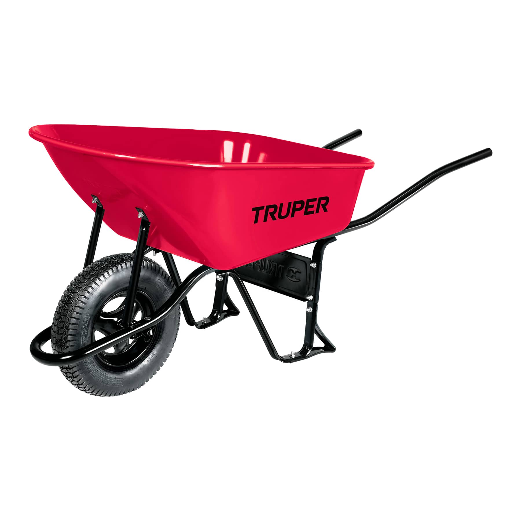 Venta de CARRETILLA 100L ROJA LLANTA REFORZADA TRUPER