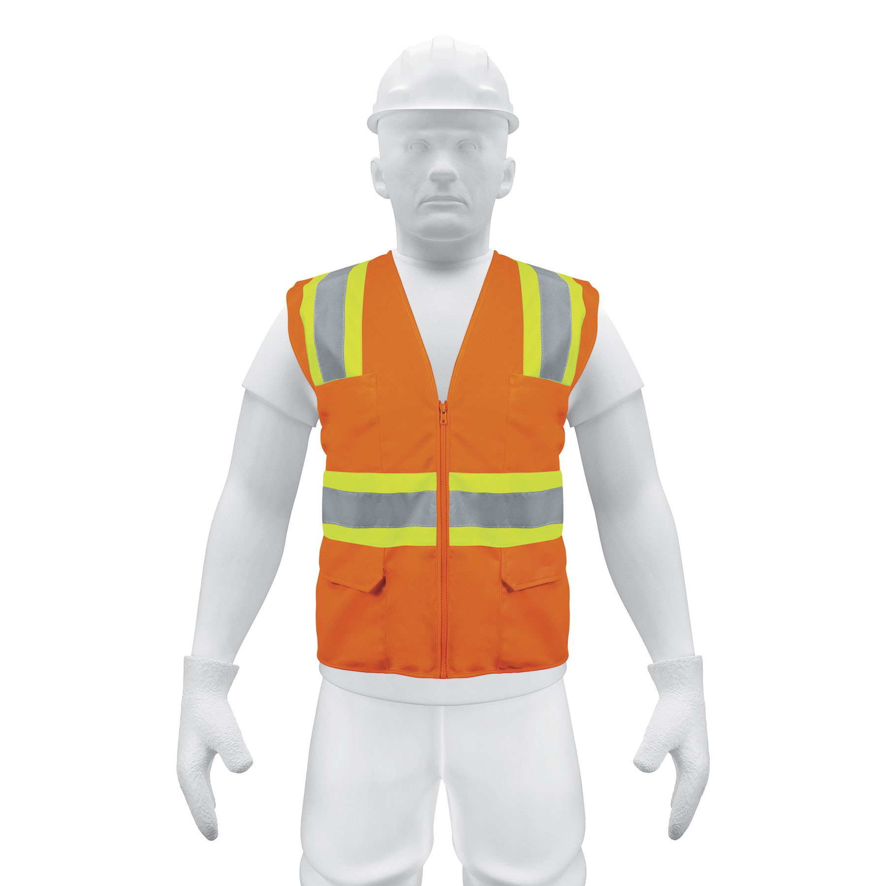 Venta de CHALECO SEGURIDAD NARANJA CON CIERRE Y BOLSILLOS CINTAS REFLECTIVAS 2 UNITALLA TRUPER