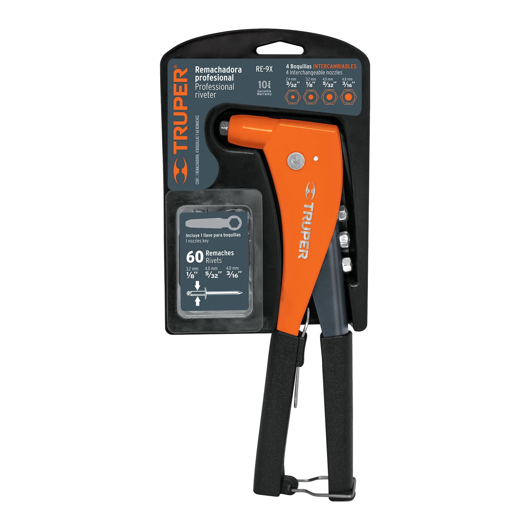 REMACHADORA PROFESIONAL 10 INCLUYE LLAVE + 60 REMACHES TRUPER