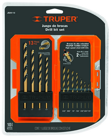 Venta de JUEGO 13 BROCAS PARA METAL ALTA VELOCIDAD ACERO M2 TRUPER