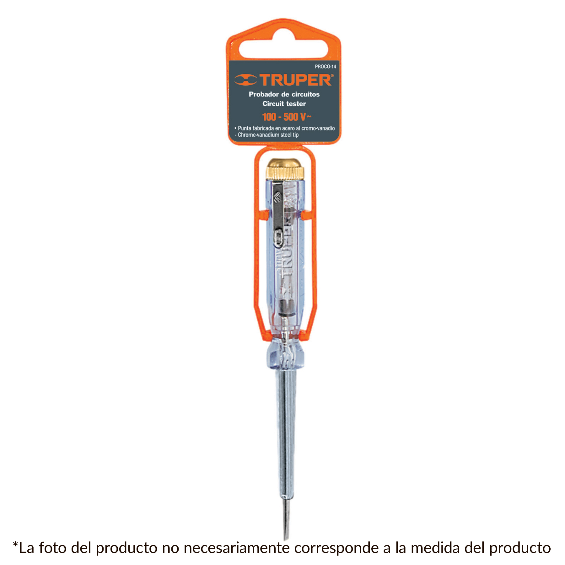 DESARMADOR PILOTO PROBADOR CIRCUITOS 100-500V TRUPER